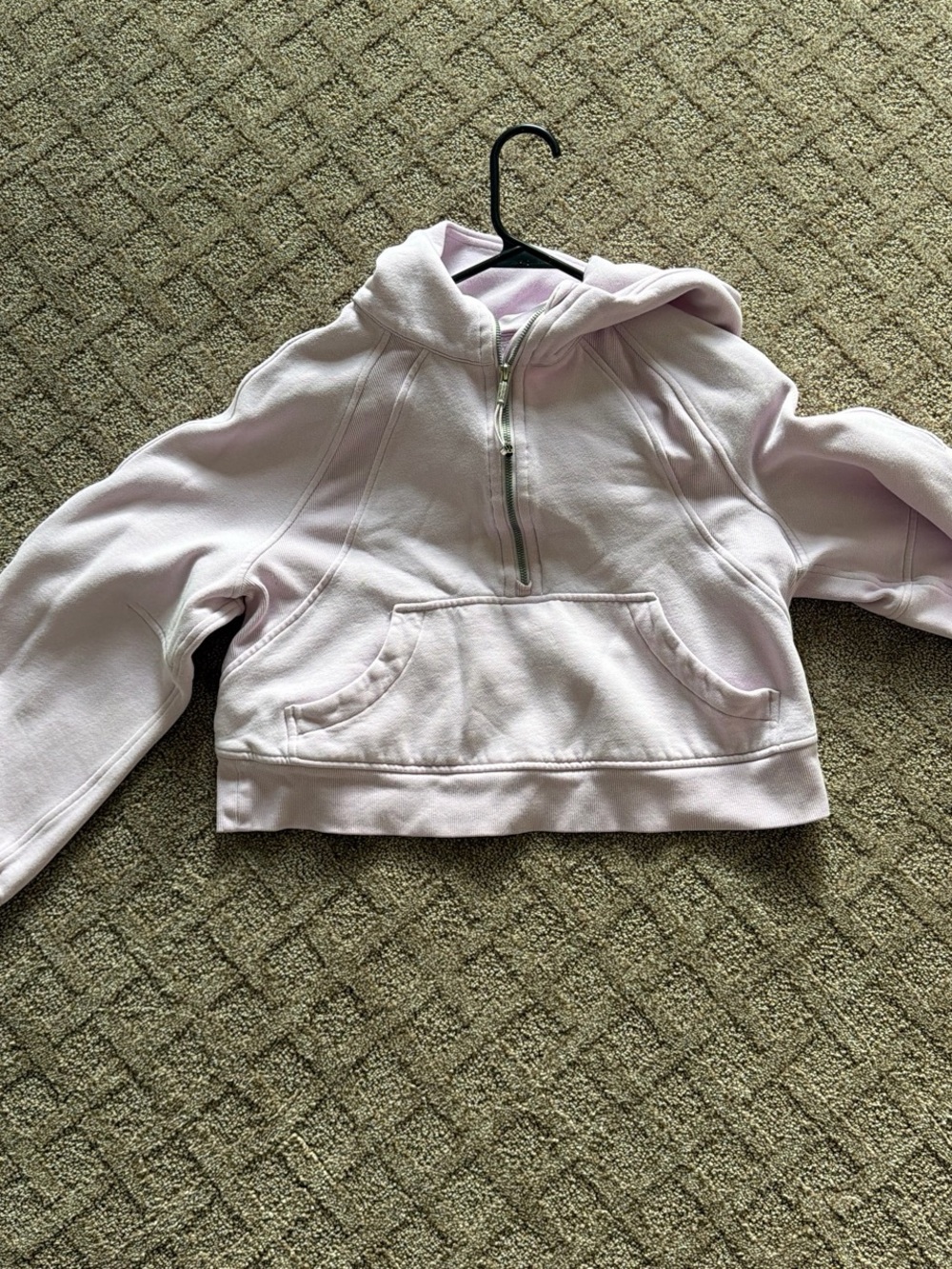 Lululemon cropped Light Pink Half-Zip Hoodie